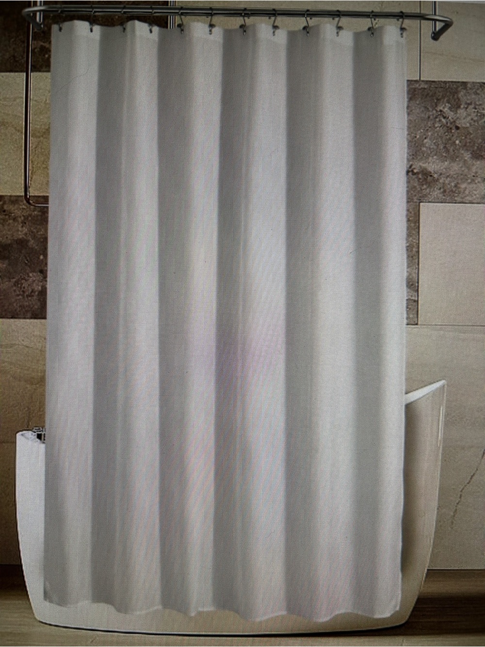 Neutral White Shower Liner/Curtain Panel - Water repellent Soft white cloth